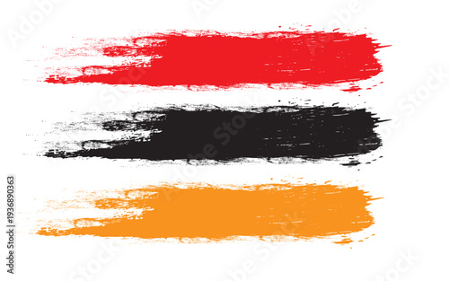Vibrant brush strokes in red black and orange colors