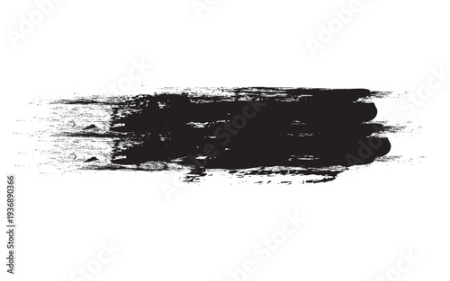 Black brush stroke art with white background creative painting