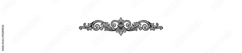 Fototapeta premium Decorative ornament design element on black background