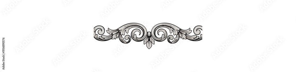 Fototapeta premium Decorative ornamental design element on black background