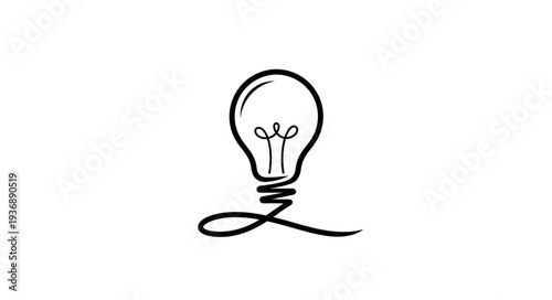 Simple illustration of a light bulb representing ideas and innovation in a creative way.