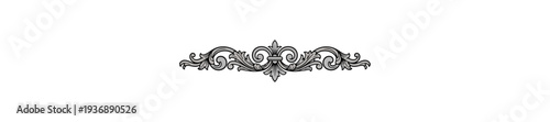 Decorative ornament design element on black background