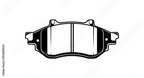 Close-up view of a new brake pad for automotive vehicles.