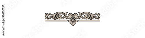 Decorative ornamental design element on black background