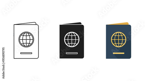 Passport Globe Icon Global Travel Identification Document