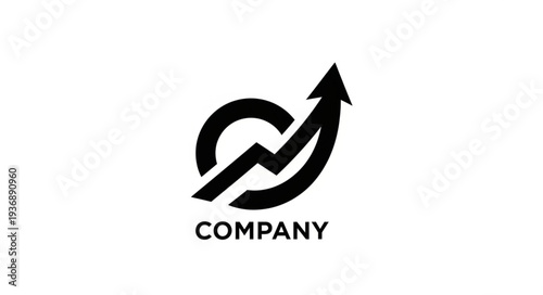 Business logo featuring an upward arrow inside a circle, representing growth and progress for a company.
