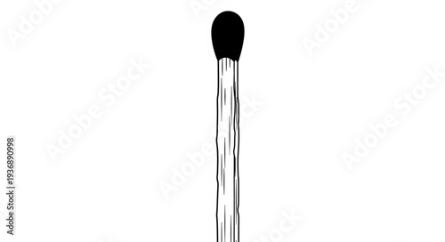 Matchstick Illustration - A Detailed Depiction of a Single Matchstick.
