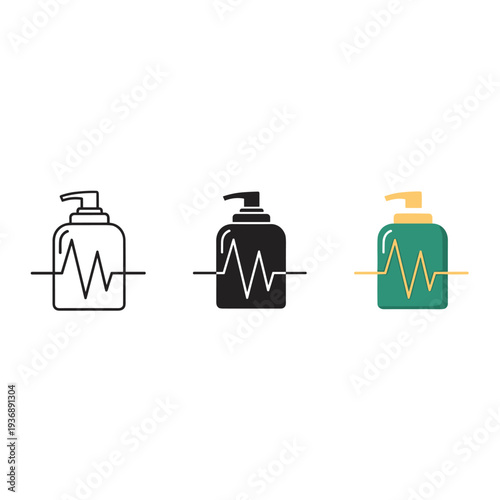 Dispenser Heartbeat Icon Medical Concept