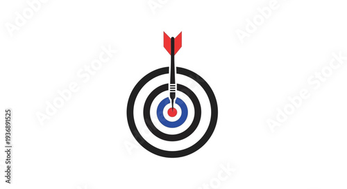 Target with arrow hitting the bullseye center.
