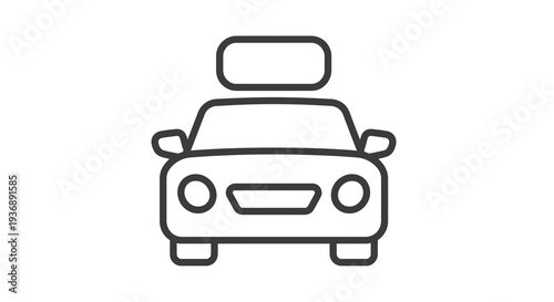 Car Icon Vector Illustration with Blank Roof for Mockup and Design - Modern Transportation Graphic