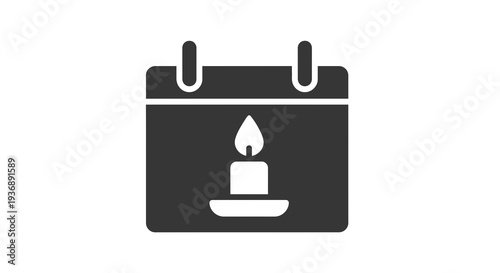 Candle Calendar Icon Vector Illustration Style Graphic for Event Planning and Special Occasions, Symbolic Date Reminder