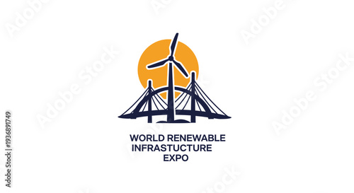 World Renewable Infrastructure Expo logo with wind turbine and bridge.