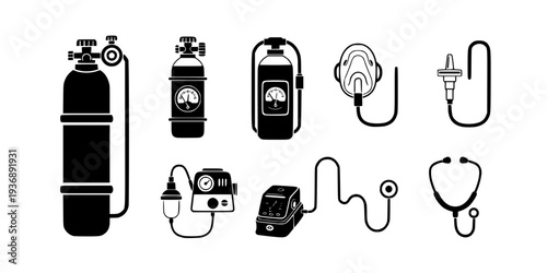 Oxygen Tank Medical Gas Cylinder Icon