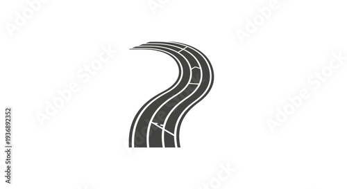Curved Highway Road with Multiple Lanes Illustration.