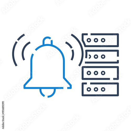 Intrusion Detection System icon for cybersecurity alert monitoring interface, Network security alert icon for server protection dashboard