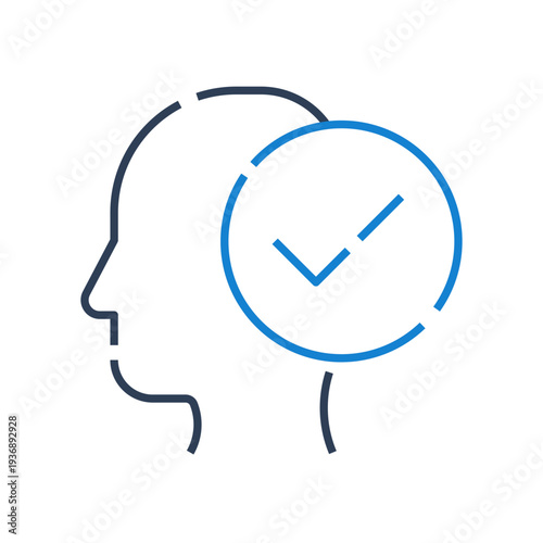 Identity Verification icon for user authentication security interface, Biometric identity check icon for digital login verification system