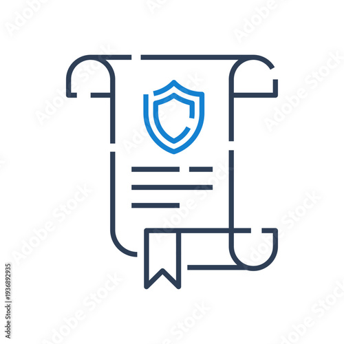 Security Policy icon for cybersecurity compliance management interface, Security governance document icon for data protection policy system