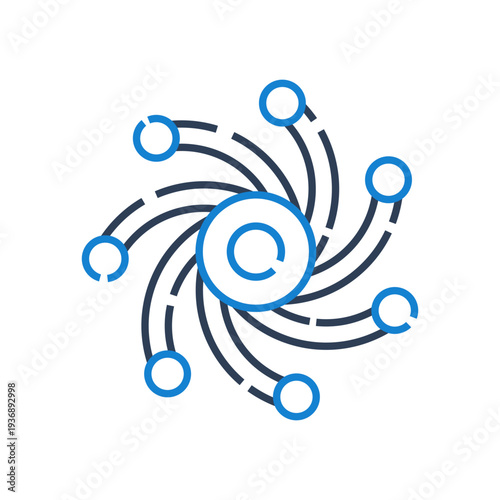 Generative ai icon for creative content generation platform, neural network creation system icon for ai innovation interface