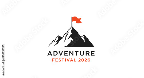 Adventure Festival 2026 logo with mountain and flag.