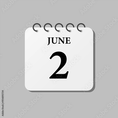 Icon page calendar day - 2 June