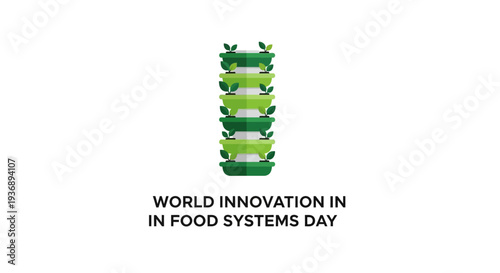 World Innovation in Food Systems Day logo with green plates and cutlery.