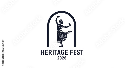 Heritage Fest 2026 logo with dancing figure in archway.