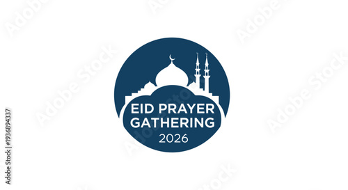 Eid Prayer Gathering 2026 Islamic Event Logo Design.