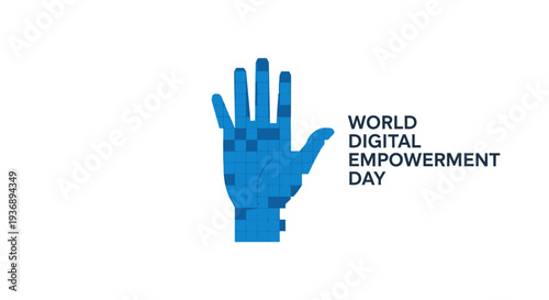 World Digital Empowerment Day logo with blue hand and text.