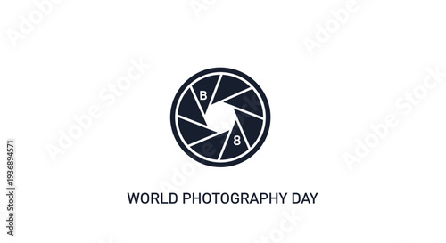 World Photography Day celebration with camera shutter icon.
