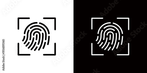 Fingerprint authentication icon, security related icon