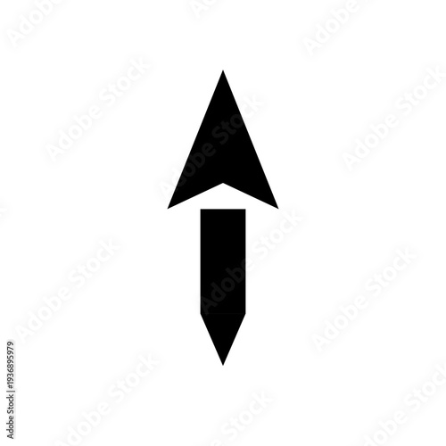Modern black pencil icon with upward arrow for editing and creativity
