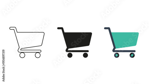 Shopping Cart Icons Commerce Digital Assets