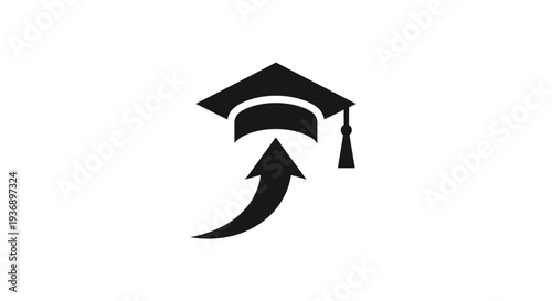 Graduation Cap and Arrow Logo Design.