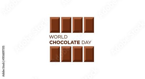 World Chocolate Day celebration with chocolate bars arranged in a square.