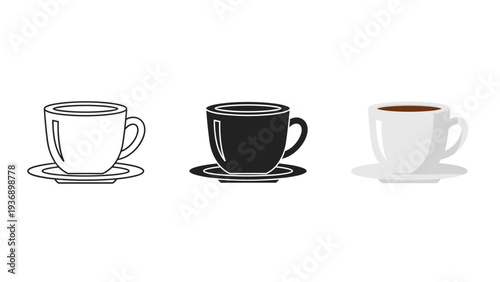 Coffee Cup Saucer Collection Commercial Graphic