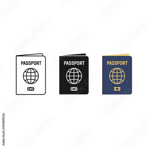 Passport Icons Travel Identity Document