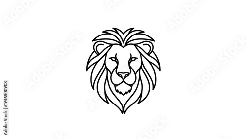 Minimalist Lion Head Logo Design, Majestic Animal Emblem, Vector Art