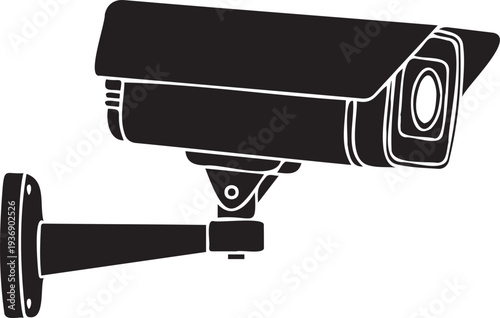 Security camera surveillance technology on wall outdoor monitoring