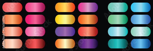 Summer Coral Tropical Luxe Gradient UI Swatch Collection for Modern App and Web Design.