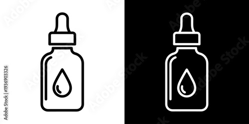 Nasal Spray icon concept in flat black and white style on clean background vector illustration design	