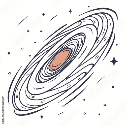 Of a nebula vortex with swirling lines and stars space