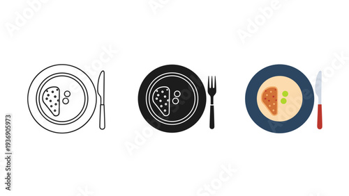 Meal Plate Utensils Commercial Food Icon