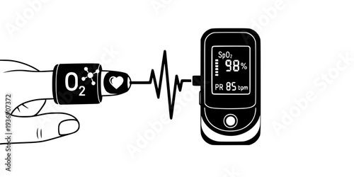 Pulse Oximeter Finger Sensor Medical Icon