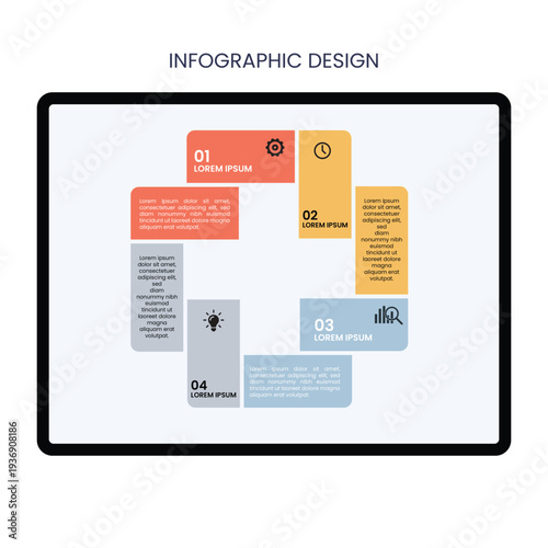 Round square shape vector infographic design