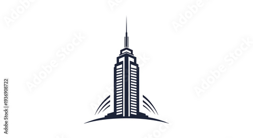 Modern Skyscraper Logo Icon, Architectural Building Design, Cityscape Symbol