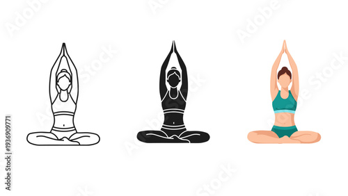 Yoga Pose Woman Meditating Wellness Concept