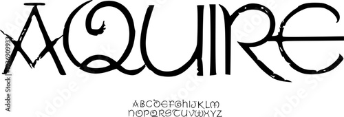 AQUIRE Artistic Decorative Display Font Alphabet – Elegant Curved Serif Typeface with Unique Character Details for Luxury Branding,Editorial Headlines, Invitations, Posters, and Creative Typography