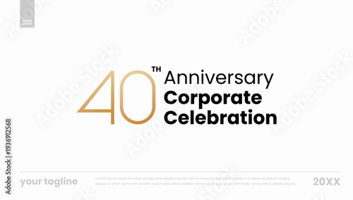 40th anniversary corporate celebration gold minimal logo banner template