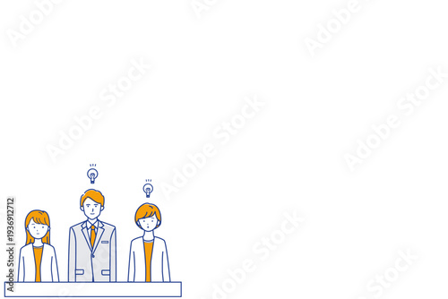 Business Team Meeting Brainstorming – Two People Idea (Copy Space)(color variation)