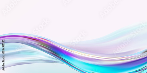 Abstract  holographic wave.Flow iridescent fluid.Dynamic spectrum ribbon.